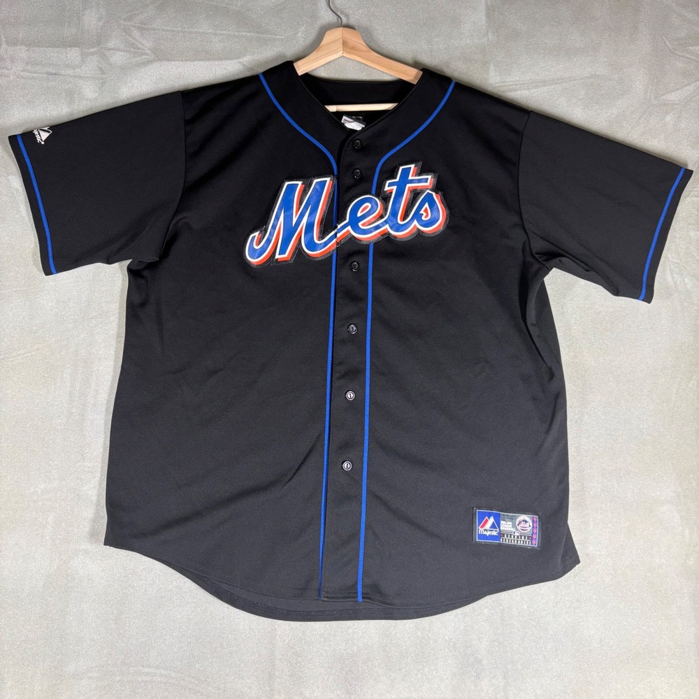 Majestic New York Mets Francisco Rodriguez #75 Jersey Mens Black Stitched MLB